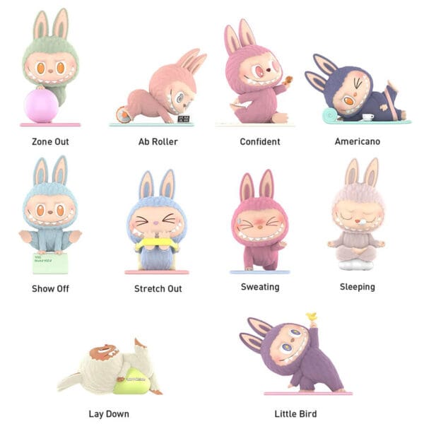 POP MART Labubu Lazy Yoga Blind Box The Monsters Collectilbe Toy 10 Figures