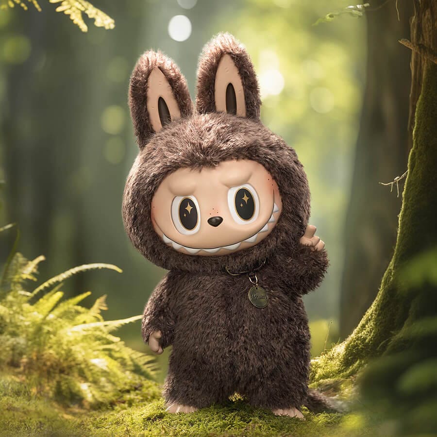 POPMART The Monsters Zimomo I Found You Vinyl Face Doll Labubu Collectible Toy 5 Front view of the large 58cm Zimomo I Found You plush toy in its iconic pose
