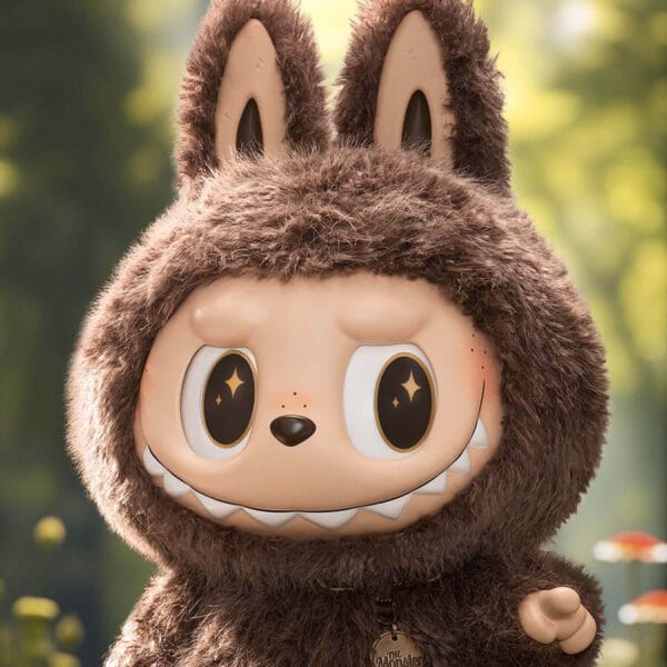 Close-up on the expressive, interchangeable starry eyes of the Zimomo I Found You plush toy