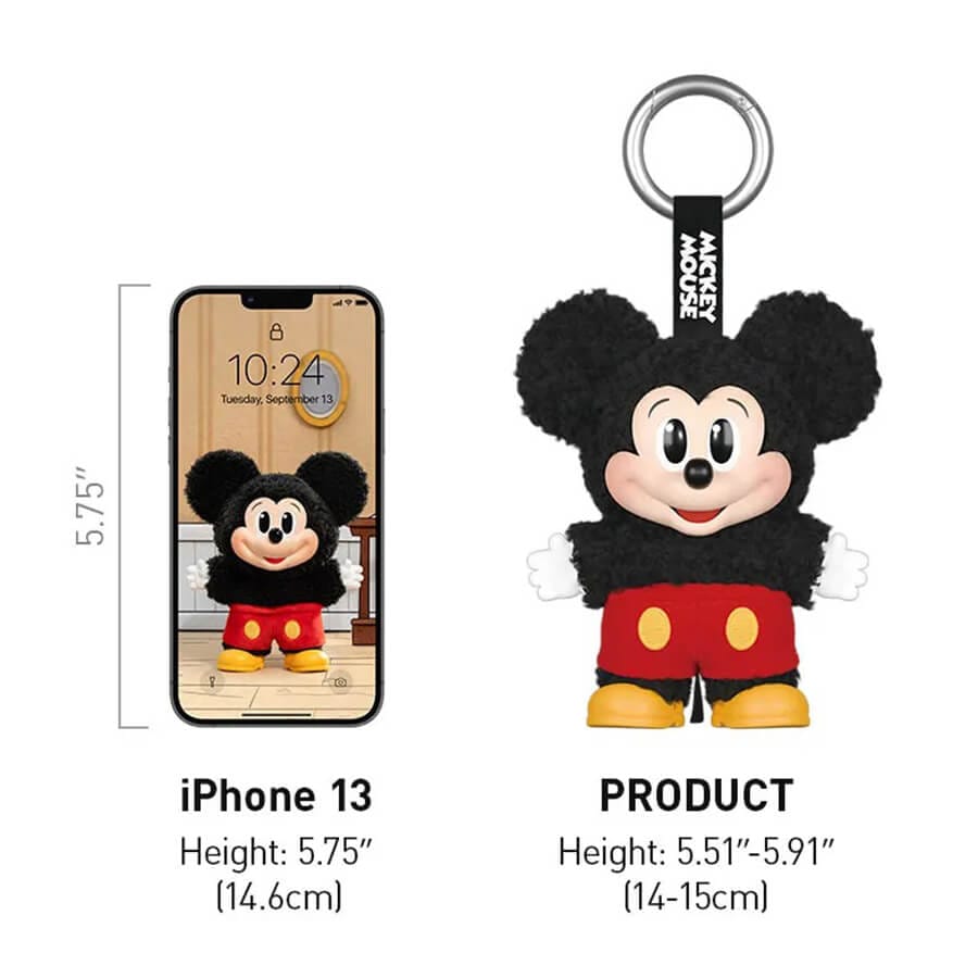 POP MART Mickey Family Cute Together Keychain Blind Box Figures, 1 Set (8 Boxes) 10 POP MART Mickey Family Cute Together Keychain Blind Box Figures