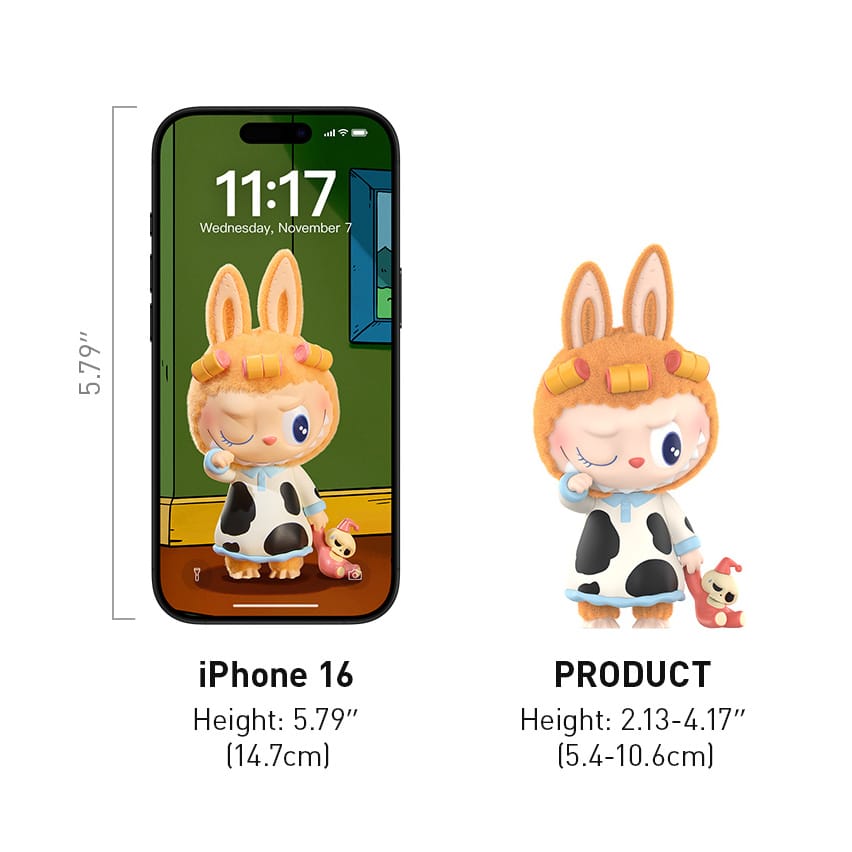 POPMART Labubu 1:00 A.M. Figures The Monsters Blind Box, 1 Set (10 Boxes) 10 POPMART Labubu 1:00 A.M. Figures Blind Box Item Size