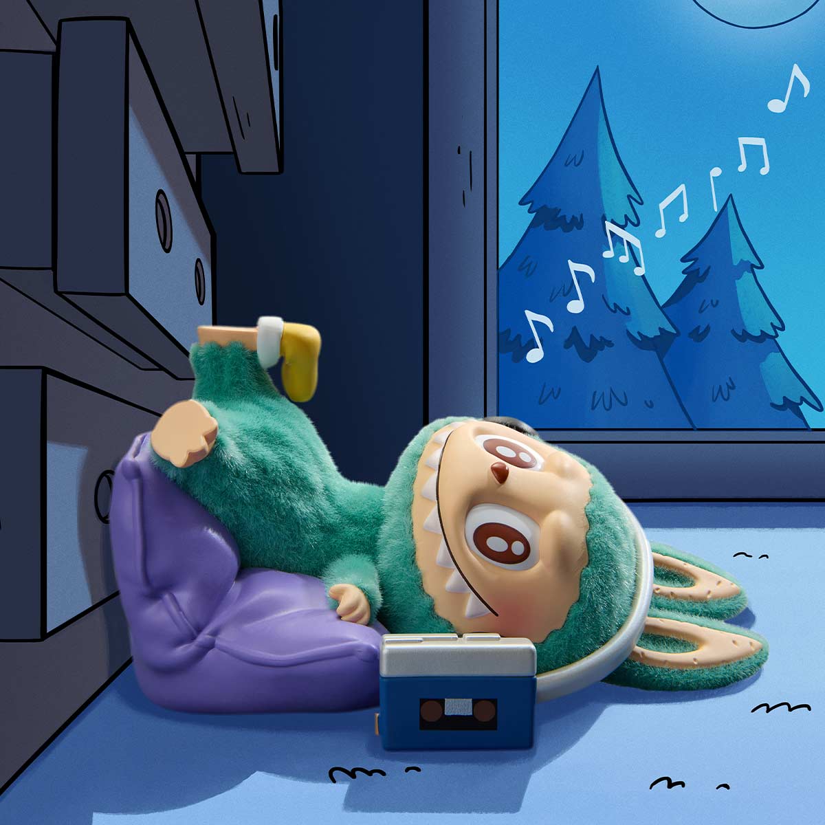 POPMART Labubu 1:00 A.M. Figures The Monsters Blind Box, 1 Set (10 Boxes) 9 POPMART Labubu 1:00 A.M. Figures Blind Box - Music Time