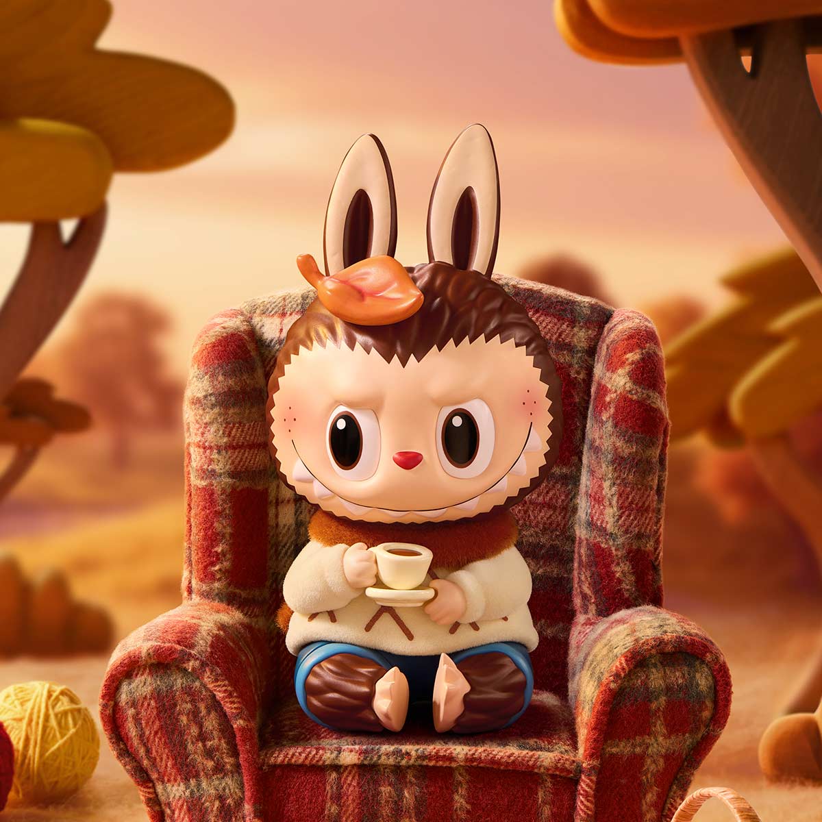 POPMART Labubu Zimomo Warm Sweater Figure 6 POPMART Labubu Zimomo Warm Sweater Figure Fuzzy Sweater and Scarf for Real Warmth Holds Coffee Cup and Saucer