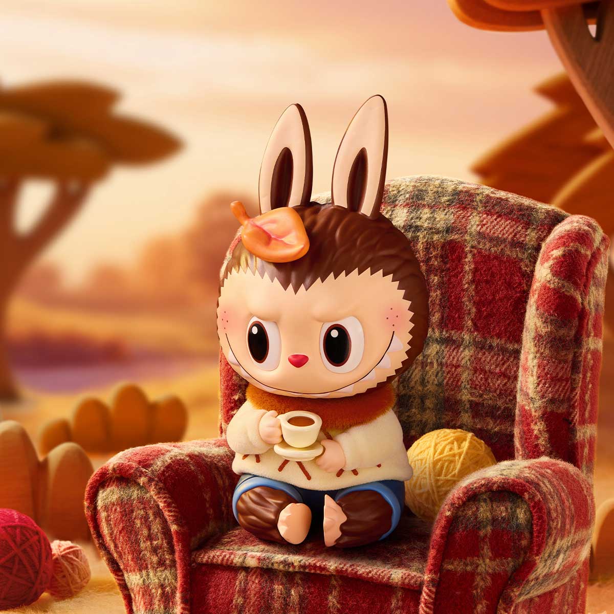 POPMART Labubu Zimomo Warm Sweater Figure 10 Zimomo Warm Sweater Figure Fuzzy Sweater and Scarf for Real Warmth