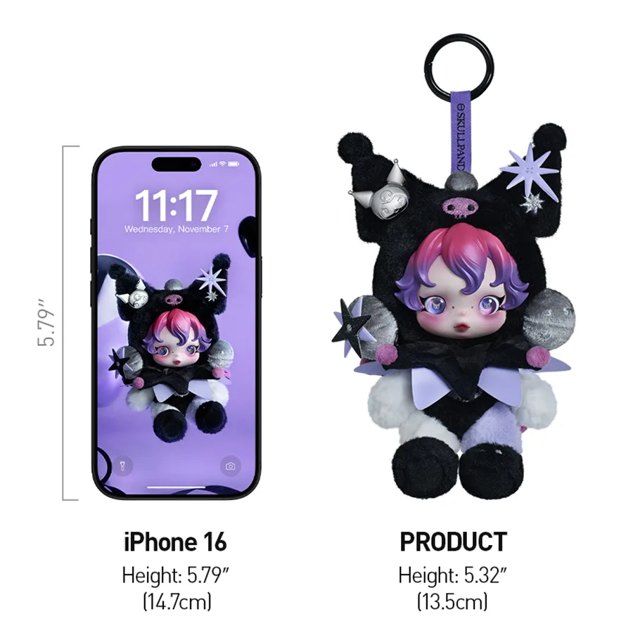 POP MART SkullPanda x Kuromi Plush Pendant Doll Toy | Zebraup